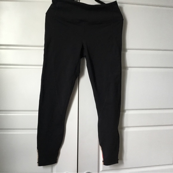 Praha- women black leggings with multi color bottom strips - Picture 3 of 6